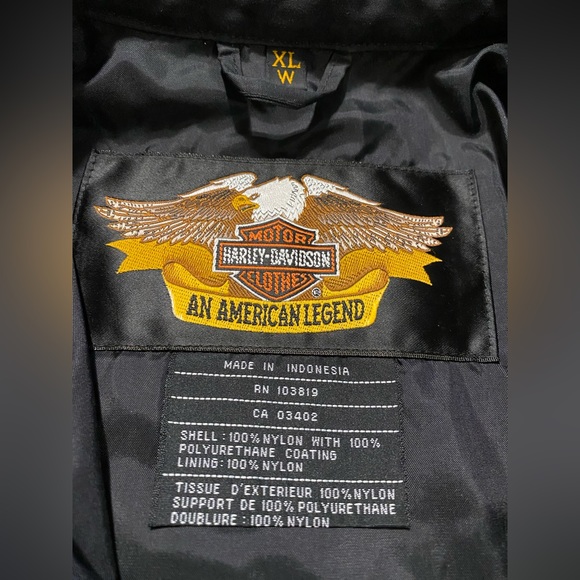 Harley Davidson Womens Jacket RN 103819 CA 03402 Womens Size XL- Black/Orange - Picture 6 of 14